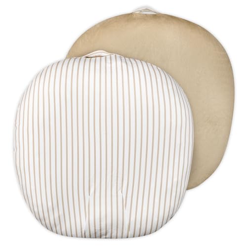 Image of CARUILI Newborn Lounger Cover for Girls Boys, Removable Soft Baby Lounger Cover 1 Pack, Reversible Infant Lounger Cover Fleece, Light Brown (Only Cover)