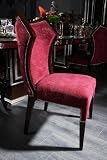 Casa Padrino Chaise de salle à manger baroque de luxe bordeaux / marron foncé / argent – Chaise de cuisine fabriquée à la main en bois massif – Magnifique meuble de salle à manger de style baroque