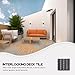 NULYLU Interlocking Deck Tile for Outdoor Use Grey Patio Floor Decking Tiles Easy Installation Without Tools and Durable for Balcony Porch Garden Decor