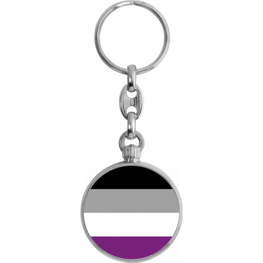 Toff London Unisex Silver Pride Asexual Flag Keyring