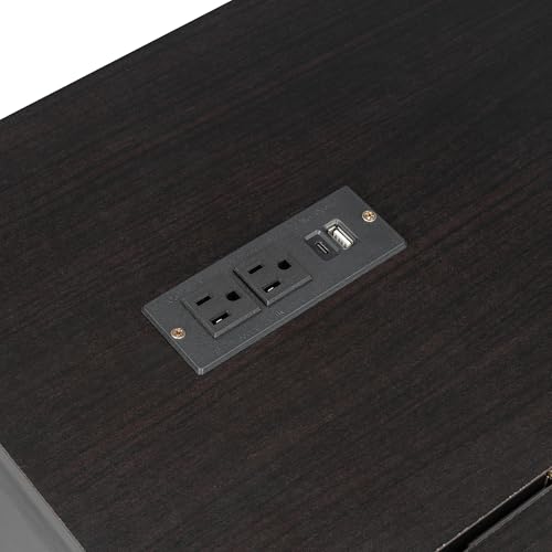 Bellemave Queen Size Murphy Bed, Cabinet Bed with Charging Station and Storage, Farmhouse Murphy Cabinet with Foldable Panel, for Guest Bedroom, Living Room, Office, Brushed Espresso by Bellemave - Image 7