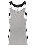 Felina Womens Cotton Ribbed Tank Top 3-Pack