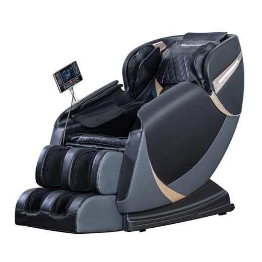Massage Chair,Full Body Zero Gravity Recliner Chair with Smart Large Screen Bluetooth Speaker Wormwood Back and Calf Heating Therapy Foot Roller Air Massage System for Home Office,Black