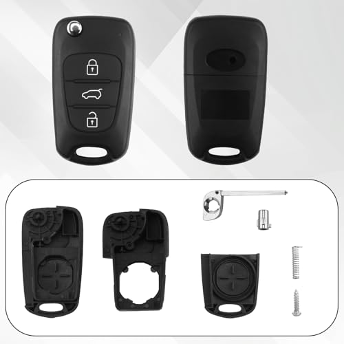 3 Buttons Car Key Case Replacement for Hyundai i20 i30 i35 iX20 iX35 and for Kia Ceed Soul Sportage Venga Remote Control Folding Car Key Shell Case include Removal Tool - Image 2