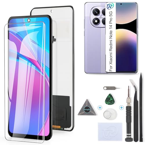 Écran pour Xiaomi Redmi Note 14 Pro 5G réparez les fissures et bugs tactiles avec ce kit noir