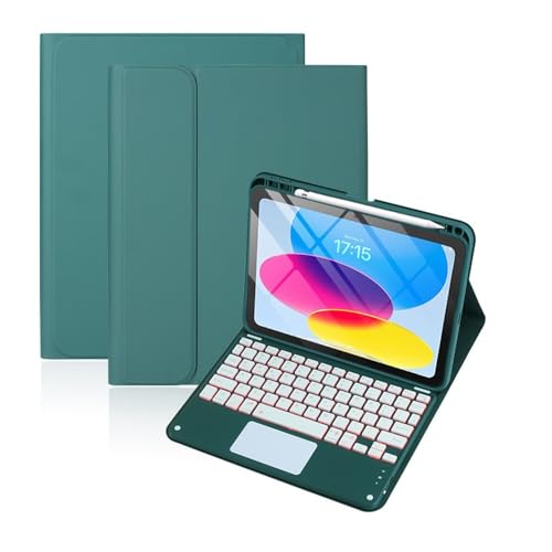 Teclado compatible con iPad 10th 11th Gen funda magnética con ranura para lápiz y luz 2