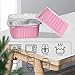 50 Pcs Mini Square Baking Cups with Lids,5oz Aluminum Foil Mini Cake Pans with Lids,Disposable Ramekins Cake Pans,150ml Dessert Cups Cupcake Pans for Wedding Birthday Party,Pink