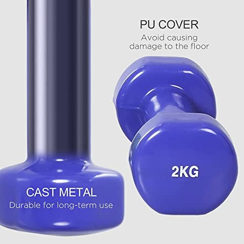 HOMCOM 10kg Colourful Dumbbell Weights Set Home Exercising Toning w/Carry Case PU Cover Premium Weight Lifting Home Gym