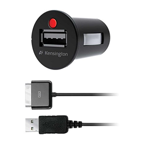 Cargador USB para coche Kensington de 5V negro evita apagones del móvil en viaje
