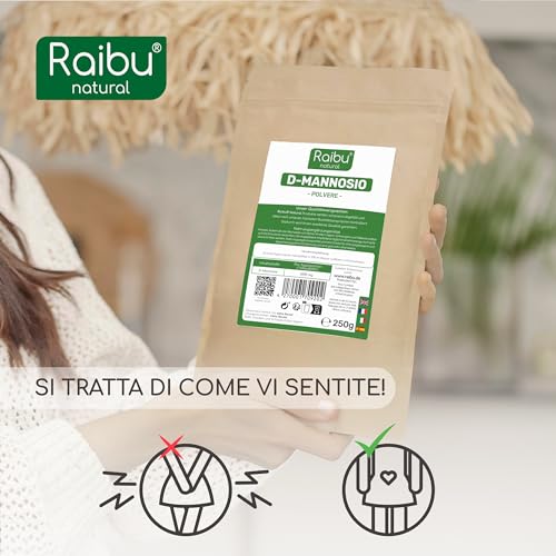 D-Mannosio puro in Polvere 250g – Raibu D Mannosio in Polvere Confezionato e Testato in Europa - D Mannosio Polvere Naturale, Vegan - Cucchiaio Dosatore Incluso - 5