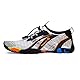 IceUnicorn Strandschuhe Badeschuhe Damen Herren Schwimmschuhe Aquaschuhe Sommer Schnell Trocknend Surfschuhe(Weiße Orange,44EU)
