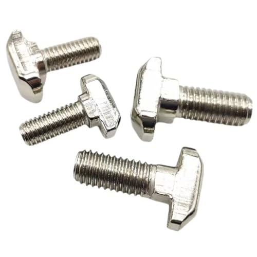 Image of M8 x 25mm Metric Thread T Slot,Drop-in Stud Sliding T-Bolt,Hammer Head Bolt,T Screw Stud for 4040 Series Standard 8mm T-Slot Aluminum Extrusion Profile,Carbon Steel Nickel Plated (40-Series,20 Pcs)