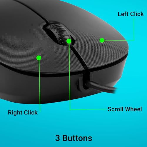 Zebronics Zeb-Power Wired USB Mouse, 3-Button, 1200 DPI Optical Sensor, Plug & Play, for Windows/Mac - Image 6