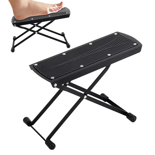 1 taburete de – Reposapiés de de metal, taburetes plegables | 6 reposapiés ajustables en altura, soporte de pie ajustable con carga de rodamiento de 220 libras para adultos afeitado