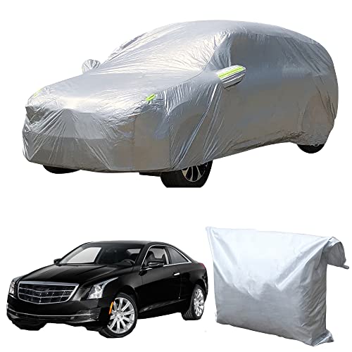 TTLDA Bâche Voiture, pour Cadillac ATS Housse Véhicule Exterieu Doublure Coton Respirant Etanche Anti Grele Anti Pluie Cover