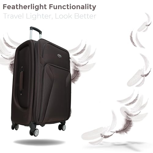 Image of Bite 2-Piece Softside Trolley Luggage Set | 5 Years Warrant | 360 Spinner Wheels, Telescopic Handle, Front Pockets, Twill Fabric, Travel Bag, 5 Years Warranty
