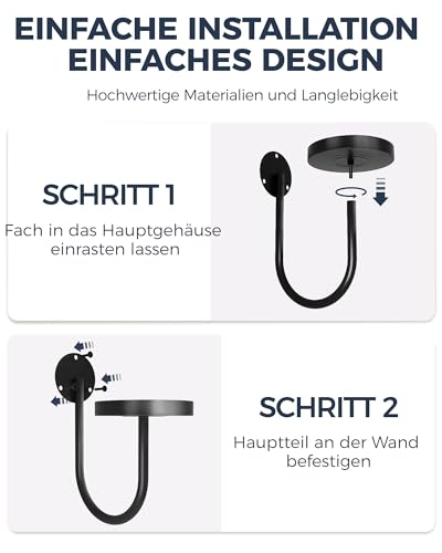 Bamworld Blumenständer Wandmontage 3er Set – U-Form Pflanzenregal aus Metall für Wohnzimmer & Balkon, Hängender Wand Blumentopfhalter, Schwarz