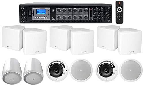 Sonic Boom 6.5 in. in-Wall or in-Ceiling Dual Stereo Flush Mount Speakers - 2 Way, White