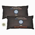 2 x 500 Gram [2.2 lbs] with Hygrometer, Rechargeable Silica Gel Car Dehumidifier, Microwave Fast Reactivated Desiccant Packets Large for Closet Basement Garage Storage Moisture Absorber