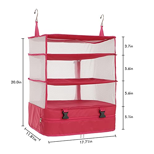 Ownfun Portable Luggage Organizer - Hanging Travel Packing System Luggage Cube Rose X-Large #TOP2
