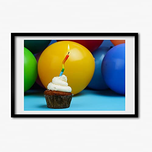 Tableau Décoratif Cupcake Cadre MDF 60x40 pour Cuisine et Salon Moderne