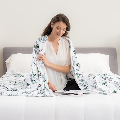 Image of Berkshire Blanket Peanuts VelvetLoft Cute Character Snoopy Plush Blanket,Snoopy Desert Travel White,King 90 in x 108 in (Official Peanuts Product)