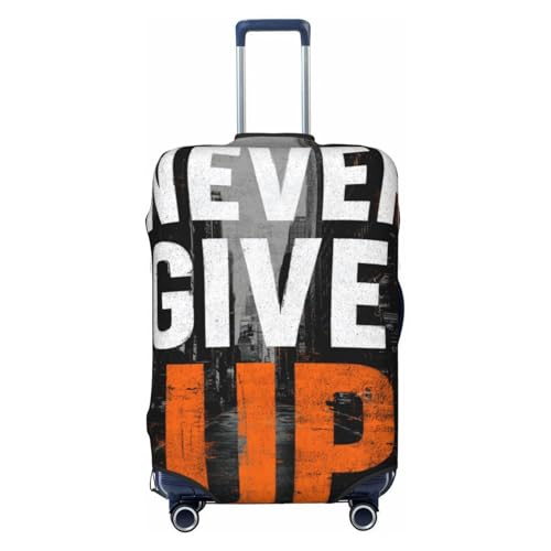 Never Give Up Street Elastic Travel Luggage Covers Dustproof Scratch-Resistant Suitcase Protector Fit 22-24 Inch