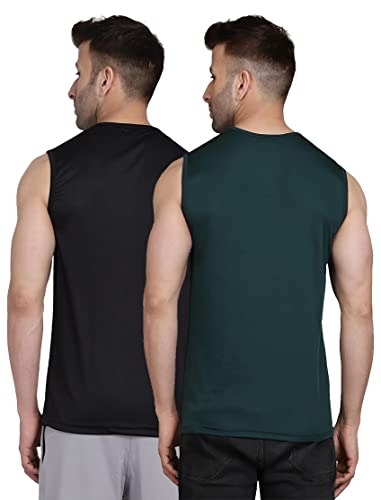 Image of Men's Regular Fit Sleeveless T-Shirt (Pack of 2)