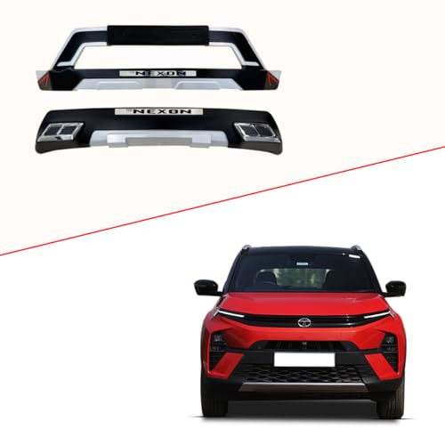 Image of Acrylonitrile Butadiene Styrene (ABS) Front & Rear Bumper Protector Guard for Tata Nexon