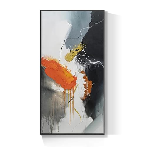 Peinture murale abstraite de luxe encadrée 86x175cm pour sublimer votre intérieur