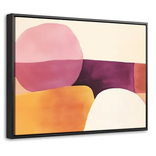 Image of OnlyWow© Canvas With Frame 40x30 cm Framed Canvases For Living Room Home Decor Wall Art Decorative Pictures Bedroom Walls Deco Shapes - Abstract - Colorful
