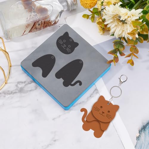 Matrice de découpe pour porte-clés chat en bois pour cadeaux faits main - 6