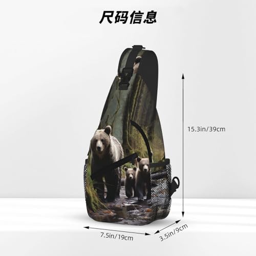 Mother Bear Bolsos Bandolera de Senderismo para Hombre y Mujer miniatura 4