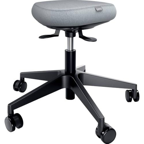 Image of Leitz Ergo Active Height-Adjustable Stool (47-60 cm) with Wheels, Office Stool with Seat Padding, Ergonomic Swivel Stool for Home, Office, Leisure and Hobby, Ergo Series, Black, 65770095