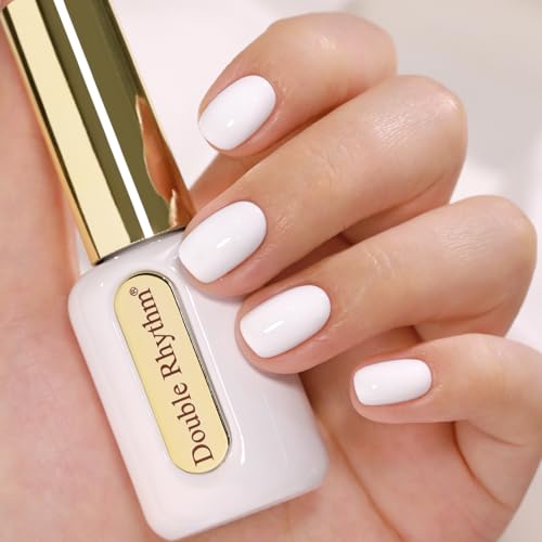 Image of Double Rhythm 0.50 OZ Gel Polish Hema Free Same Color Same Bottle Golden Round Translucent Neutral Natural Milky 15 ML Jelly UV Polish Art DIY at Home (White-C1093)