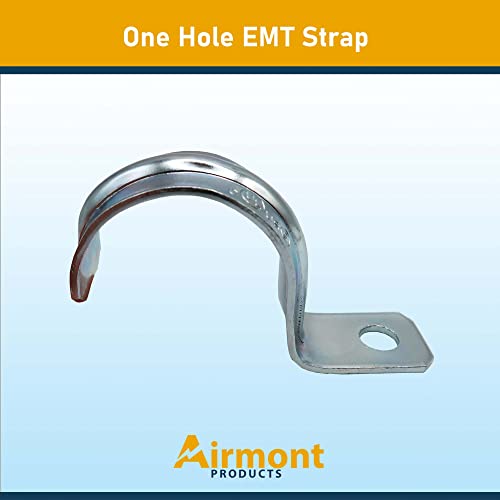 (Pack of 20) Airmont Products AP-10555, One Hole EMT Pipe Strap for Conduit Installation, 1-1/2 Inch Trade Size, Snap-On Type, Reinforced Rib for Extra Strength, Galvanized Zinc Plated Metal, by Airmont Products - Image 2