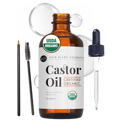 Kate Blanc Cosmetics Castor Oil (2oz), USDA Certified Organic, 100% Pure, Cold Pressed, Hexane Free Stimulate Growth for Eyelashes, Eyebrows, Hair. Skin Moisturizer & Hair Treatment Starter Kit