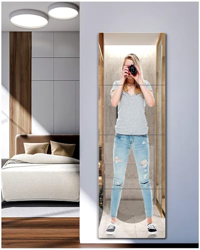 Image of Unbreakable Full Length Mirror for Wall Mounted, Over The Door, Full Body Mirror Safe Shatterproof Mirrors for Kids, 11.5 x 11.5 inch x 4 Pack, Workout Mirrors for Home Gym, Acrylic Plastic Bedroom