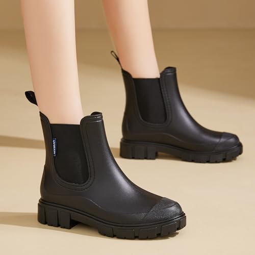 Image of WOWSTICK Women's Ankle Rain Boots Waterproof Lightweight Slip Resistant Fashion Garden Booties