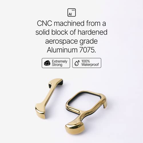 Arc Pulse Designed For Iphone 14 Pro Phone Case (2023), Sleek Minimalist Protective Shock Absorption Aerospace Grade Aluminum Shells + Elastomer Inlays Easy Fit 6.12 Inch (Aluminum Mirror Polish Gold) #TOP2