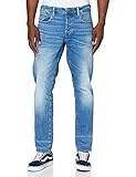 Normal sitzender Bund G-STAR RAW Herren Jeans 3301 Straight Tapered, Blau (Worn In Azure B631-A795), 40W / 32L