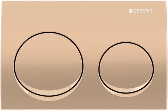 Geberit Flush Plate | Round | Alpha 20 series | 115.040.QA.3 | 2 years warranty | Front Actuation Dual Push Plate for Geberit Concealed Tank | Compatible with Concealed Flush Tank (Red Gold)