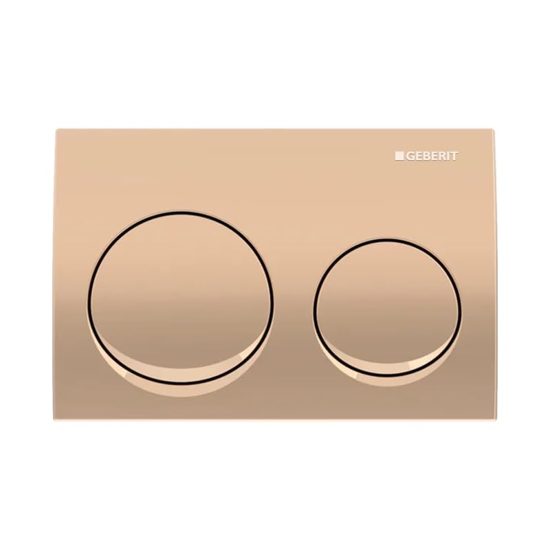Geberit Flush Plate | Round | Alpha 20 series | 115.040.QA.3 | 2 years warranty | Front Actuation Dual Push Plate for Geberit Concealed Tank | Compatible with Concealed Flush Tank (Red Gold)