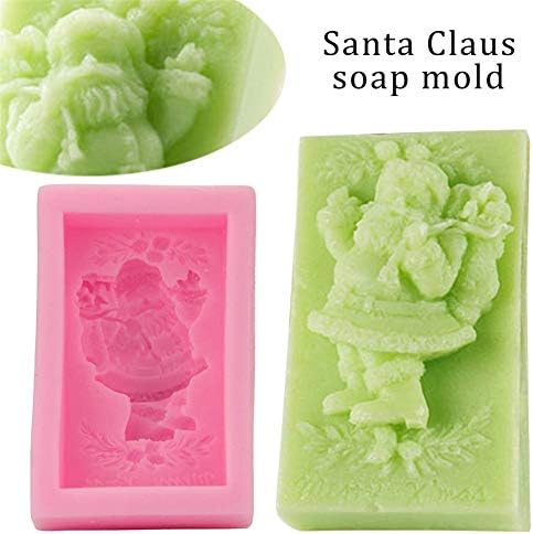 Miniatura 4 de YSCEN - Molde de silicona para Papá Noel, diseño de Papá Noel, molde de jabón de silicona, paquete de 2 moldes hechos a mano para jabón de Navidad,