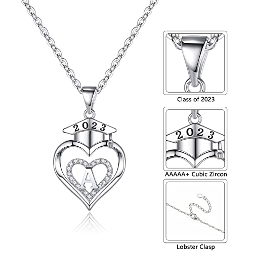 Graduation Gifts For Her 2023 Initial Necklaces, Meaningful 2023 Graduation Cap Pendant F Initial Graduation Necklace Friendship Gifts For Women College Graduation Gifts For Him Her 2023 High School #TOP4