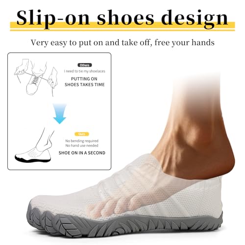 Image of Mens Womens Barefoot Shoes Slip On Water Shoes with Wide Toe Box Zero Drop Design Minimalist Footwear ldeal for Walking Hiking and Grounding Activities