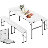 DWVO 6ft Folding Picnic Table with Benches, Portable Picnic Table Set