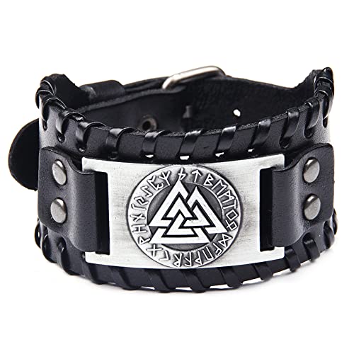 Bijoux cadeau pour homme : bracelet de force médiéval punk avec talisman Odin