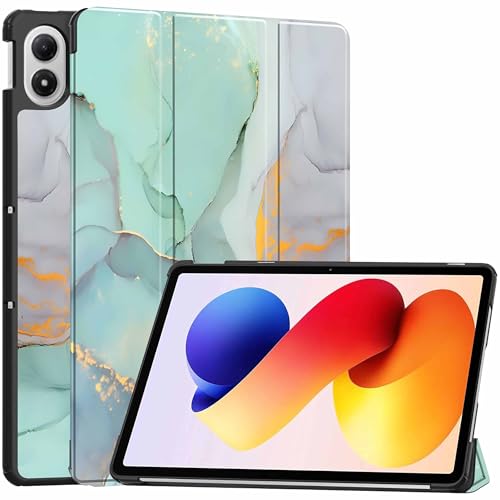 Image of ProElite Case Cover for Xiaomi Redmi Pad 2 Pro 12.1 inch Case, Slim Trifold Flip case Cover for Xiaomi Redmi Pad 2 Pro 12.1 inch Tablet [Auto Sleep Wake Feature], Marble Green