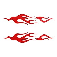 Amazon.co.jp: Fire Cutting Sticker 13 cm x 2.8 cm Red Left and